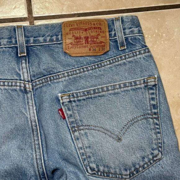 Vintage 2000's Levi's 468 Jeans Relaxed Straight Leg Blue Jeans Mens Size 34x30 - Picture 13 of 13